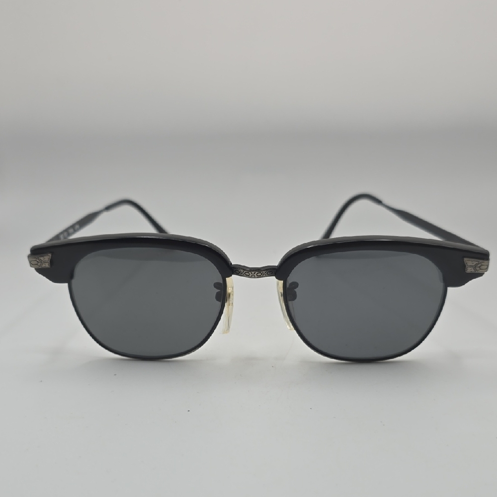 Revo Vintage Pewter Etched Frame Smokey Grey Lenses Sunglasses Japan - Picture 1 of 7